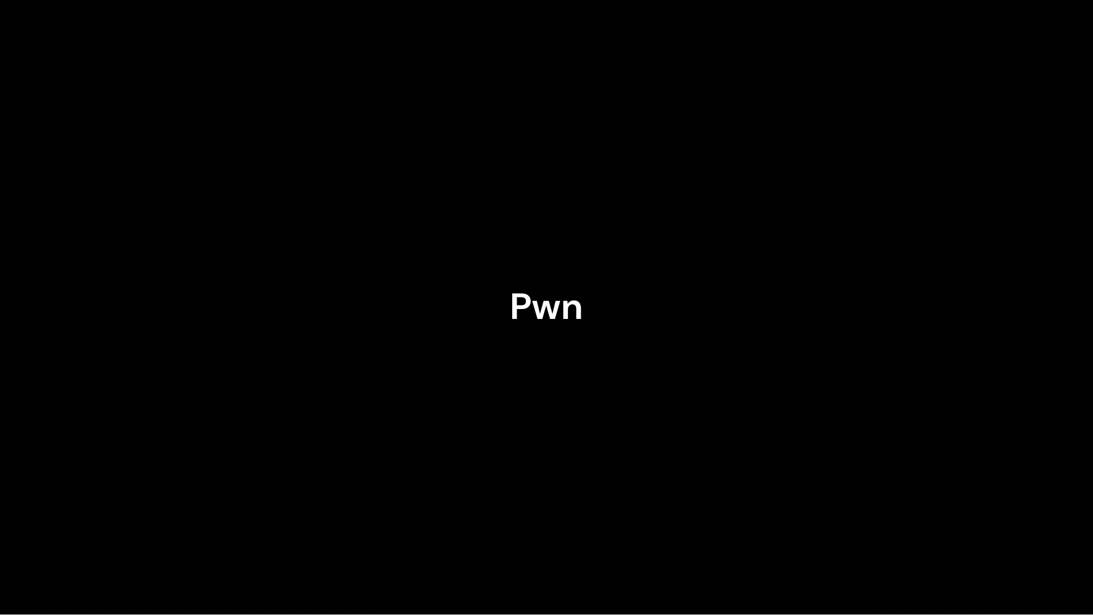 Slide introducing the pwn category.